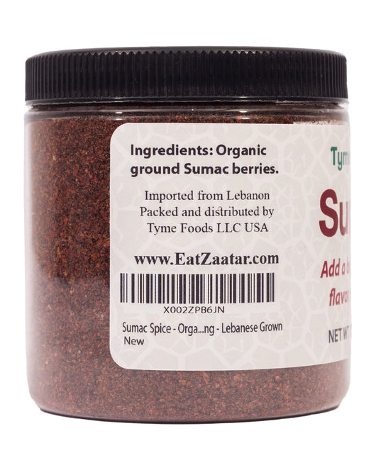 Sumac Spice - Organic and Extra Lemony Sumac Seasoning - 3.5 OZ Lebanese Grown